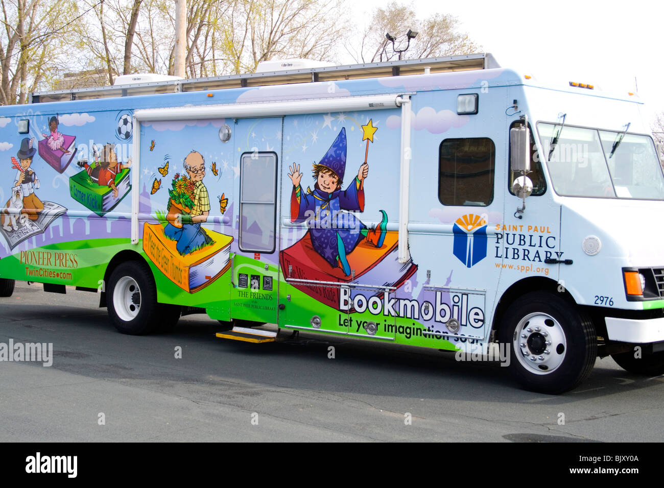 Bookmobile vehicle. St Paul Minnesota USA Stock Photo Alamy