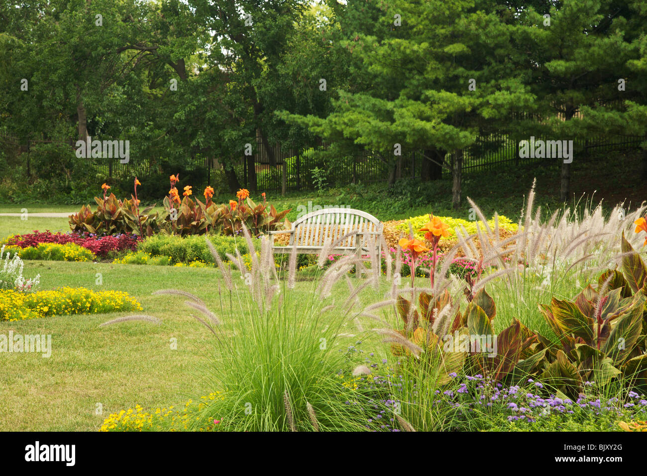 Formal Garden. Lincoln Park. Chicago, Illinois. Stock Photo