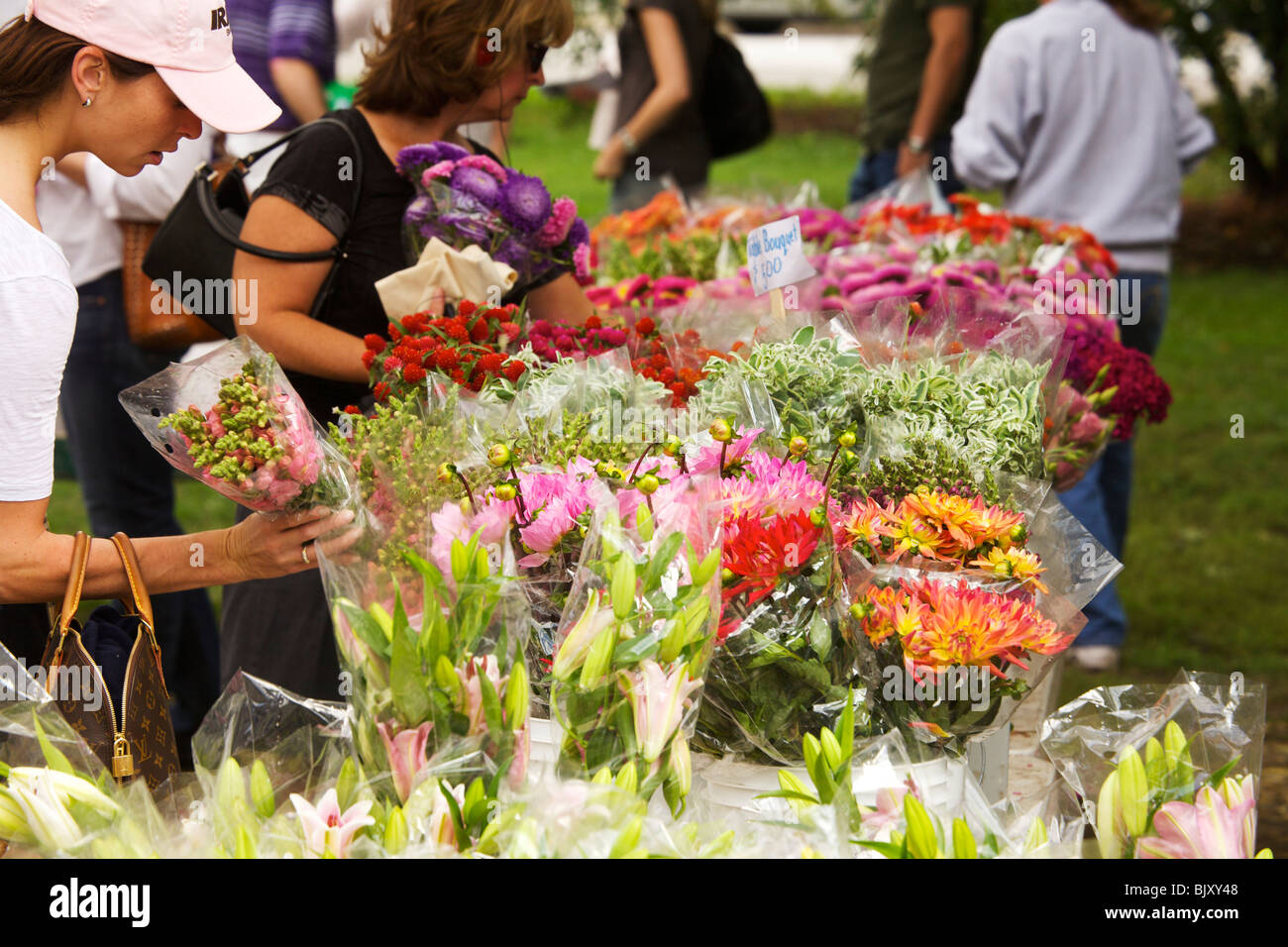 Cut flowers for sale. Chicago's Green City Market Stock Photo Alamy
