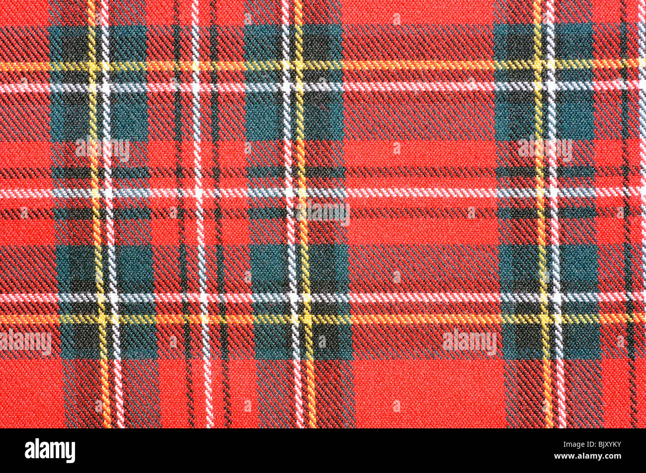 Scottish plaid fabric closeup Stock Photo - Alamy