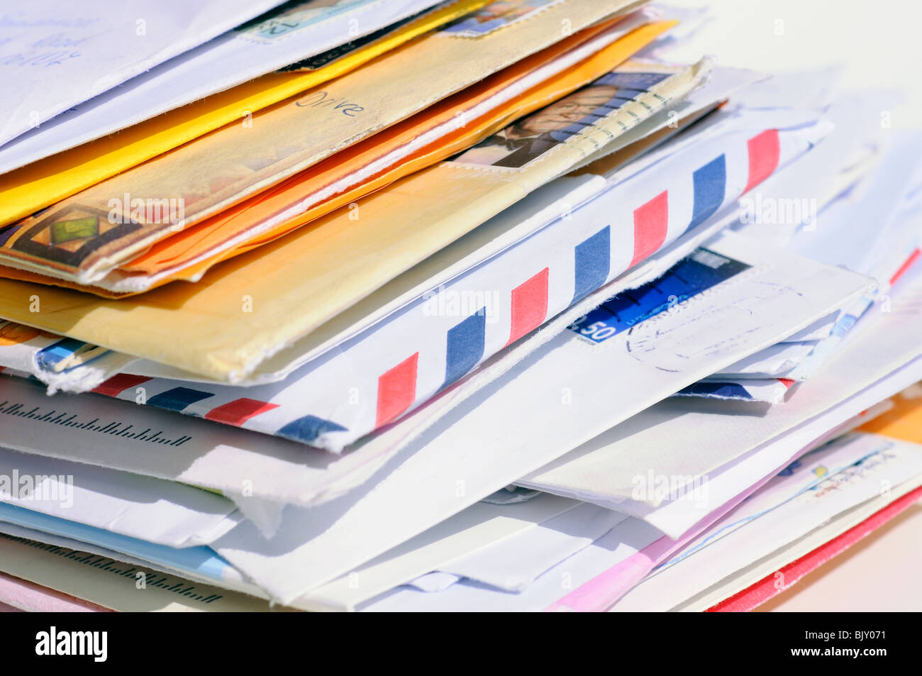 Stack of letters Stock Photo Alamy