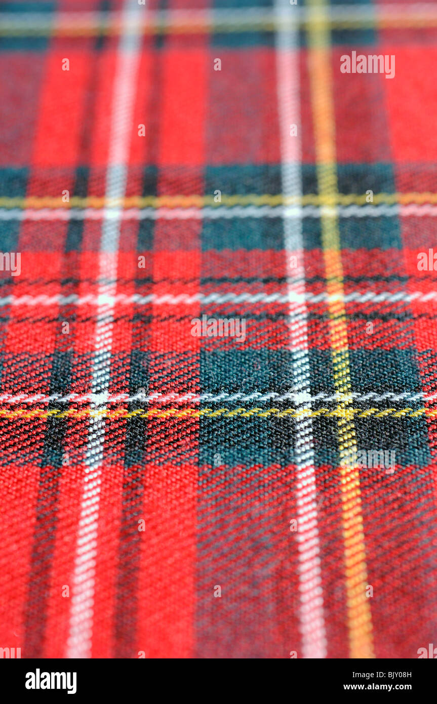 Scottish plaid fabric closeup Stock Photo - Alamy