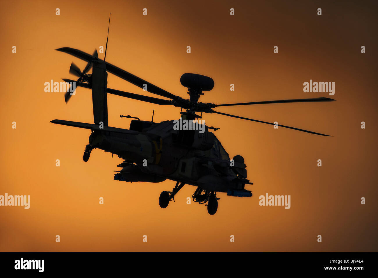 Israeli Air force Apache AH-64D Longbow in flight Stock Photo