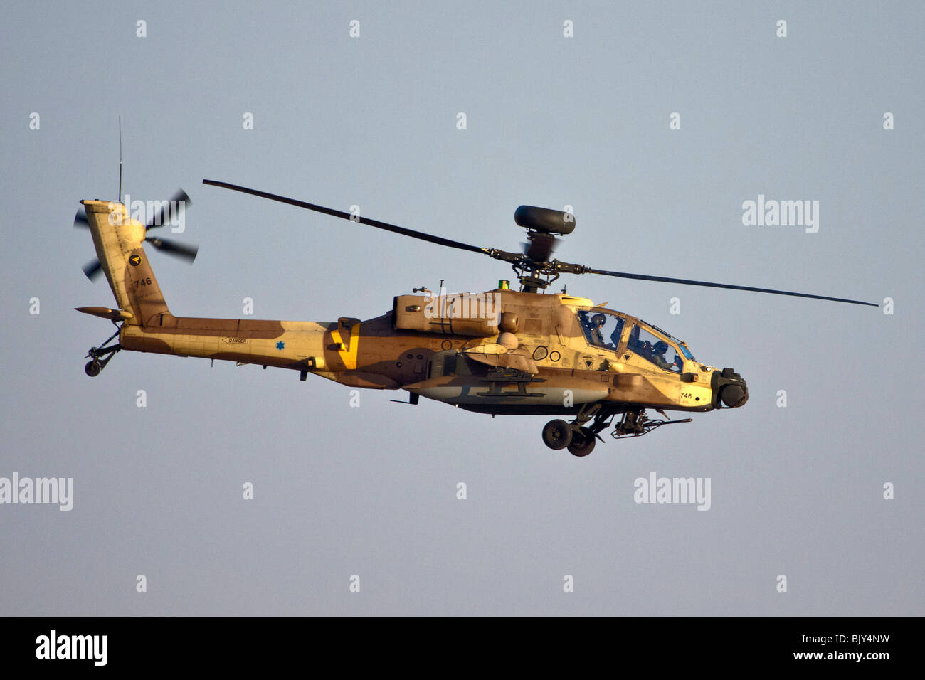 Israeli Air force Apache AH-64D Longbow in flight Stock Photo