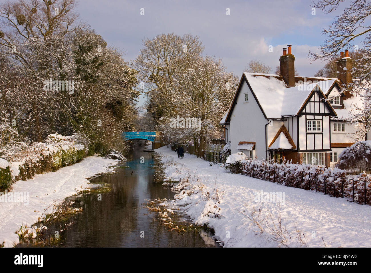 Halton Wendover canal snow Buckinghamshire Chilterns Stock Photo