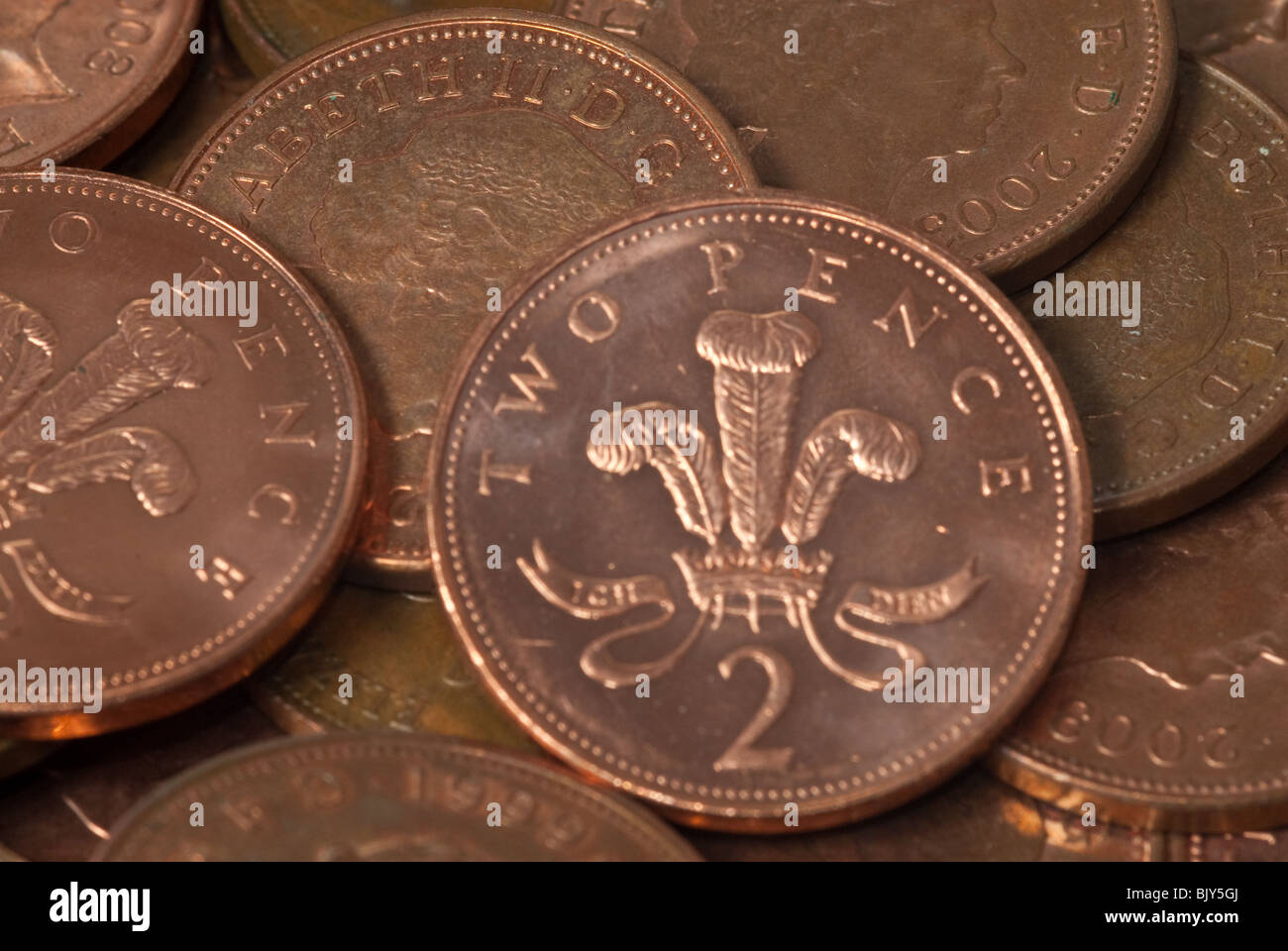 British Copper Coins Stock Photo