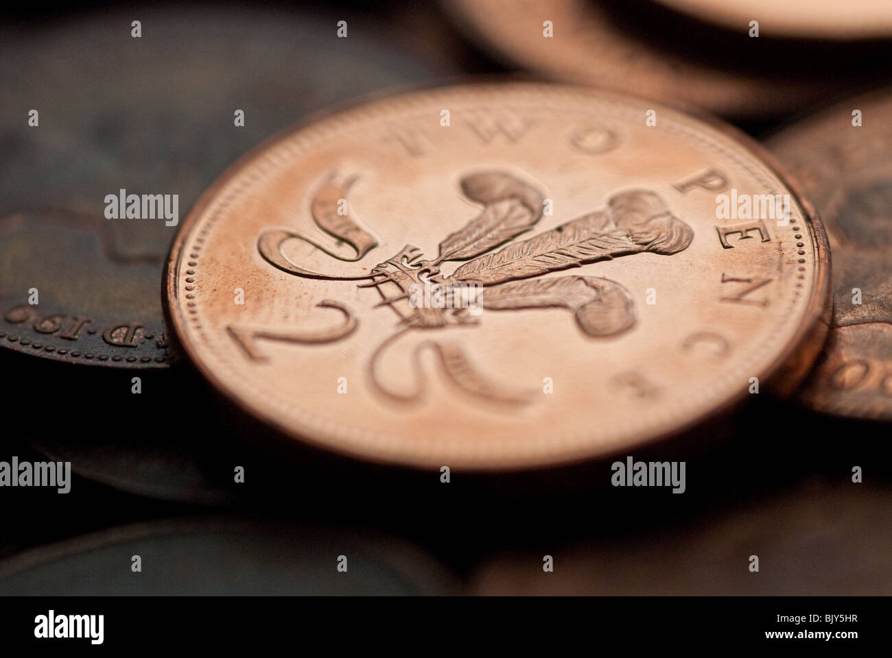 British Copper Coins Stock Photo