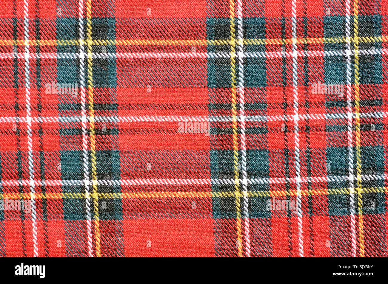 Scottish plaid fabric closeup Stock Photo - Alamy