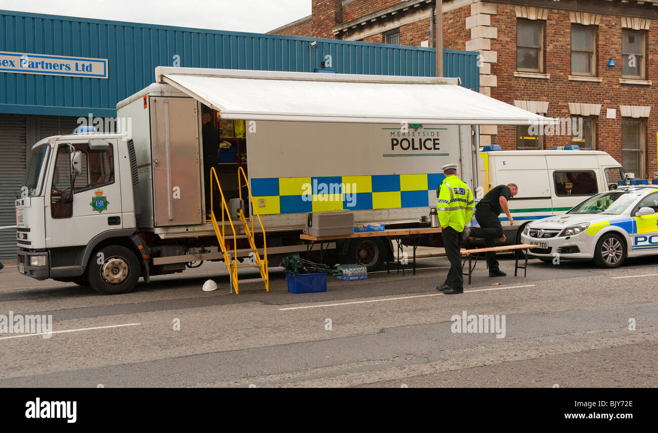 Police Major Incident Mobile Command Unit Stock Photo