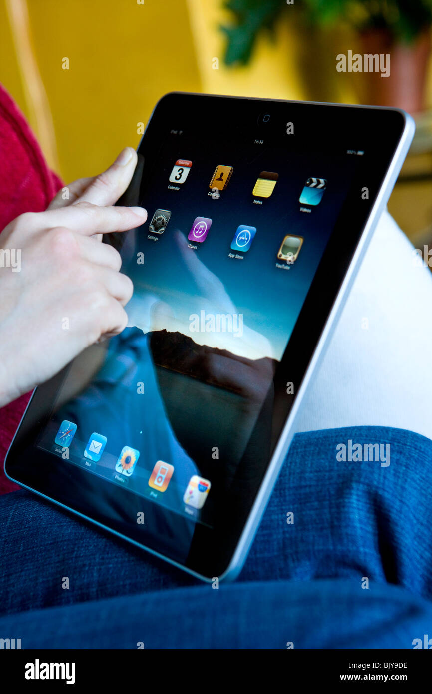 An apple mac ipad being used Stock Photo