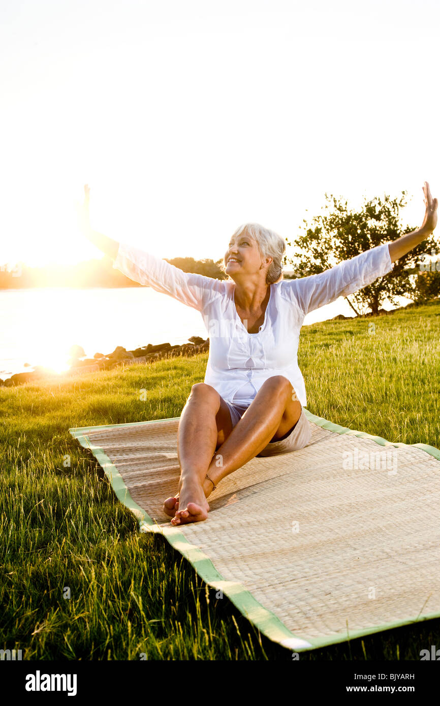 Carefree mature woman hi-res stock photography and images - Alamy