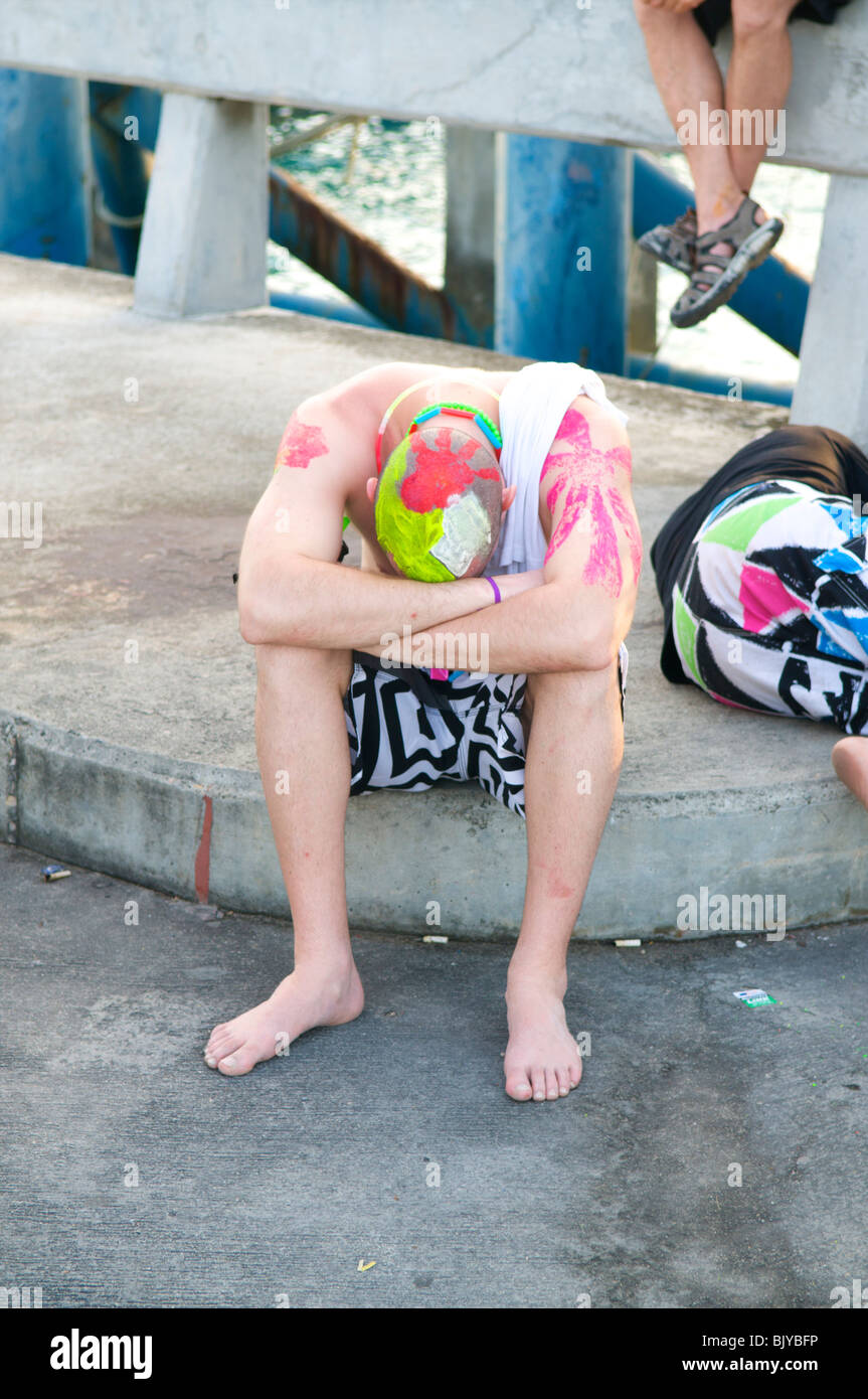 The morning after the full moon party in Koh Phangan Thailand Stock Photo