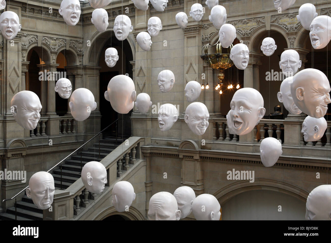Expression - Heads by Sophie Cave, Kelvingrove Art Gallery and Museum, Glasgow, Scotland Stock Photo