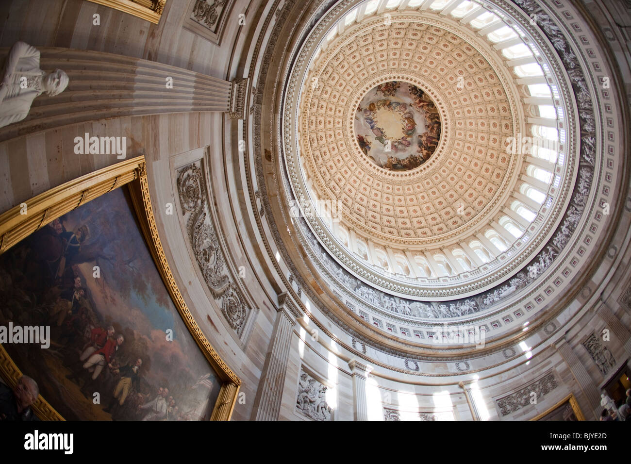 Rotunda and interior of the dome of the U S Capitol Stock Photo Alamy