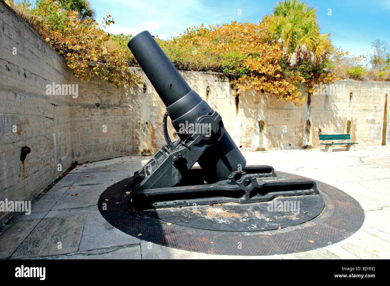 12 inch seacoast mortar at Fort DeSoto State Park in Florida USA Stock Photo