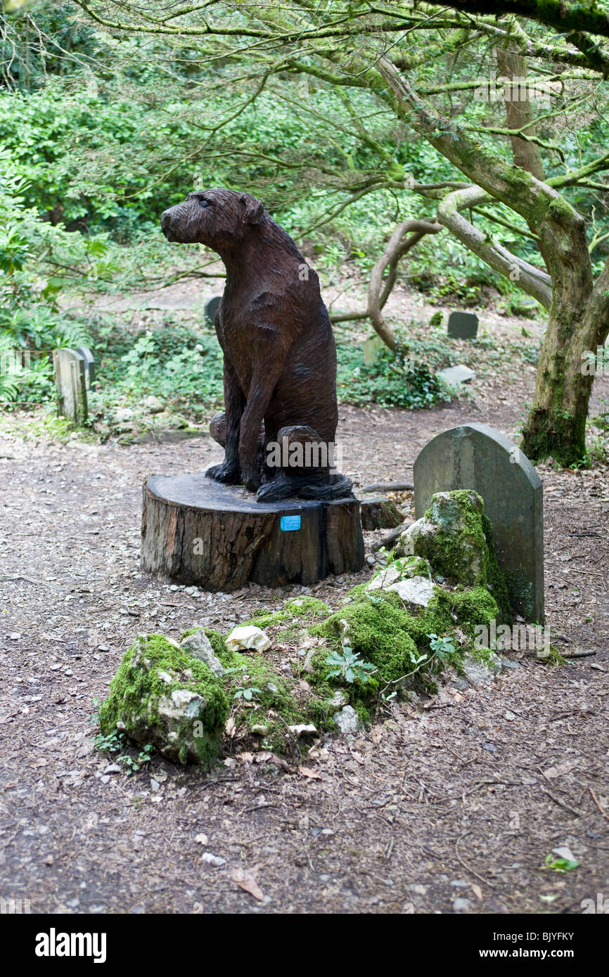 Dogs Grave in the Pet Cemetery at Portmeirion Village North Wales Stock