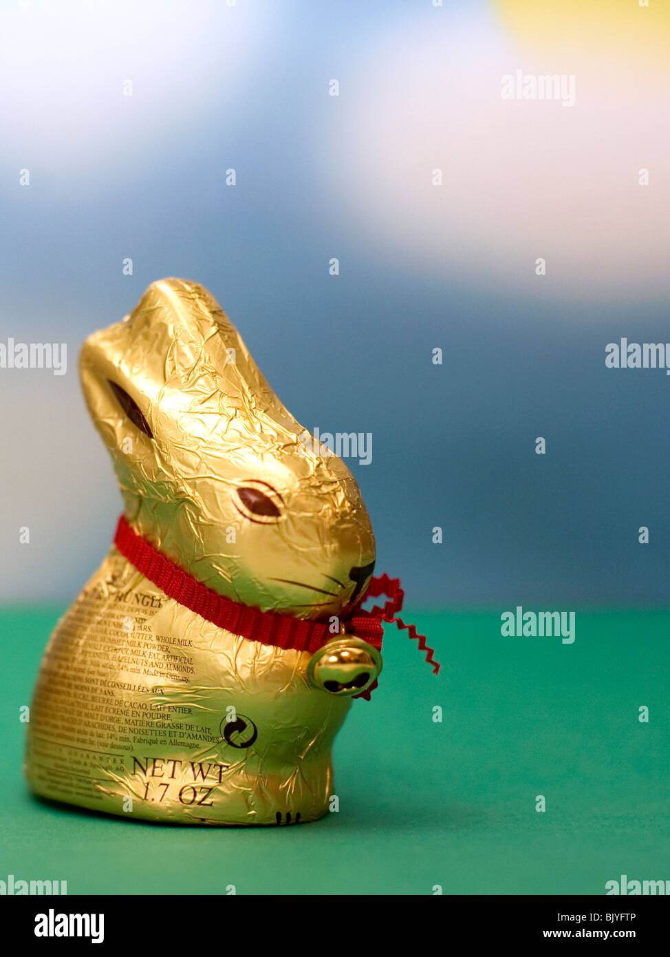 Chocolate Easter rabbit by Lindt Stock Photo