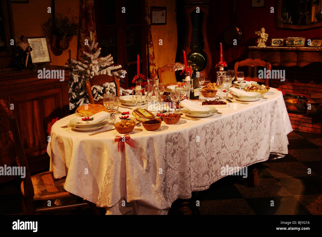 French Christmas Dinner Stock Photos French Christmas Dinner
