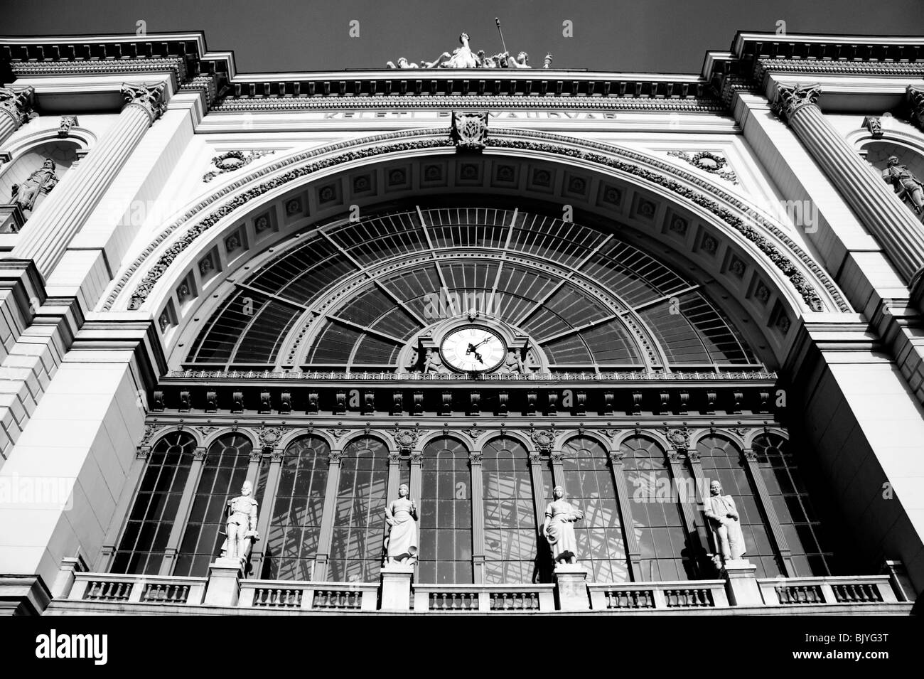 Keleti Railway Station clock, Budapest, Hungary Stock Photo