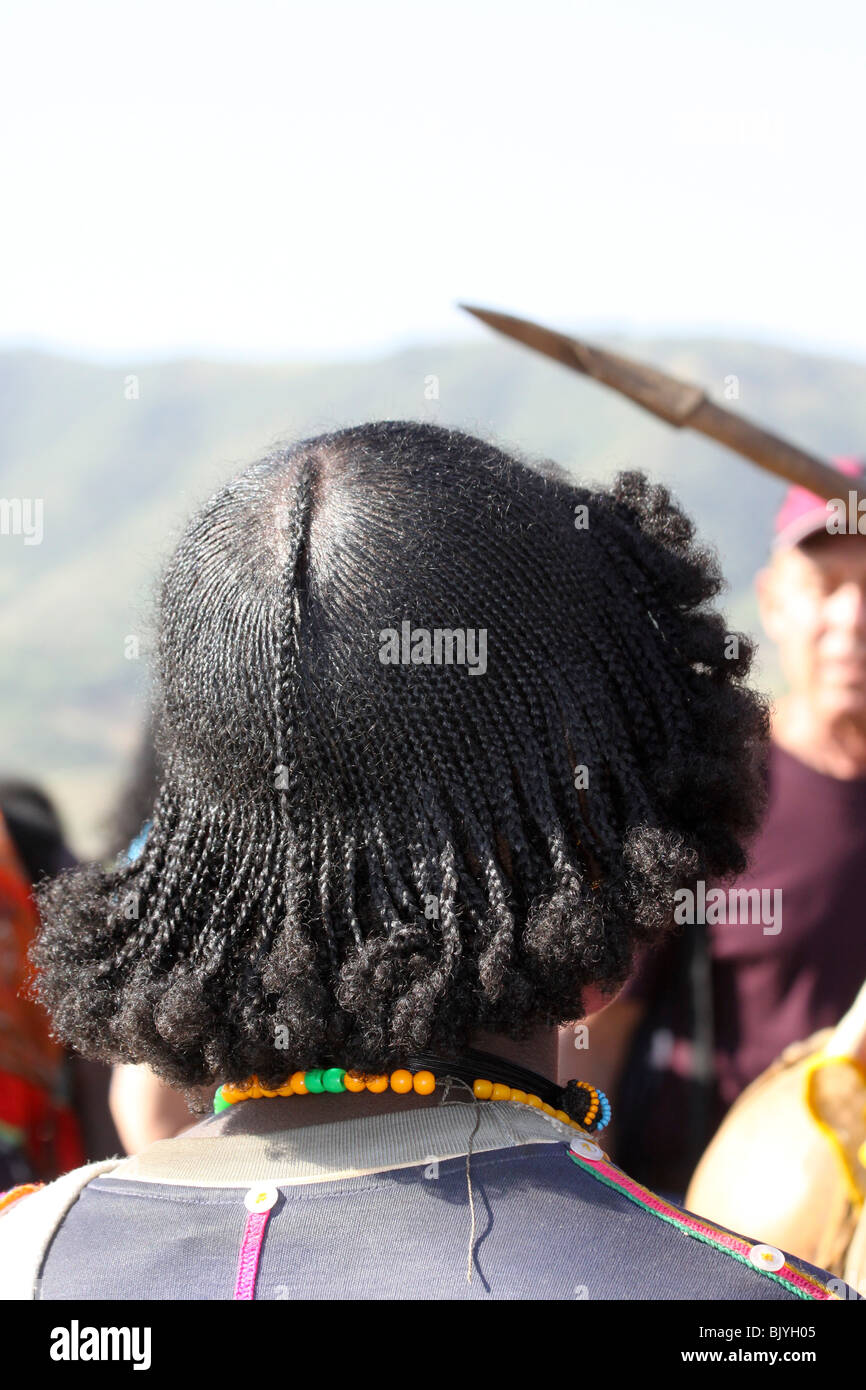 Africa Ethiopia Lalibela Woman With Plaited Hair Stock Photo