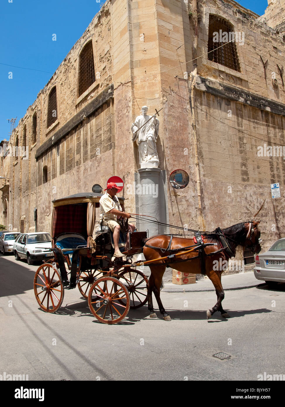 Horse cart in Valetta Malta Stock Photo