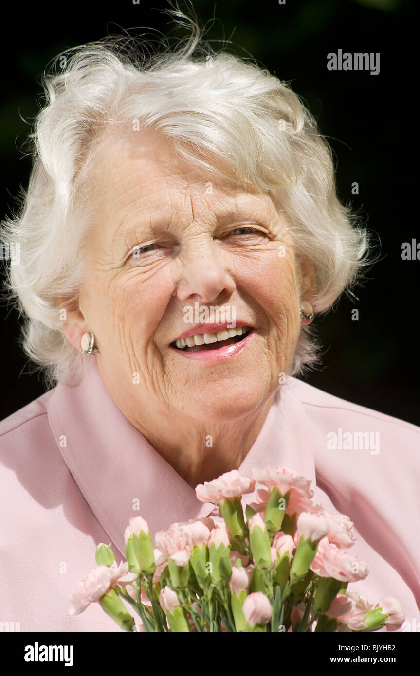 Old lady cheerful happy hi-res stock photography and images - Alamy
