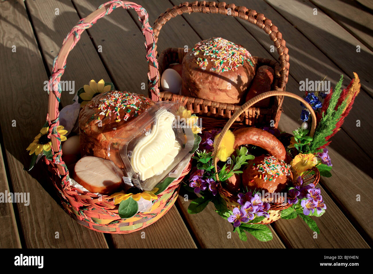 Easter blessing of food basket Stock Photo Alamy
