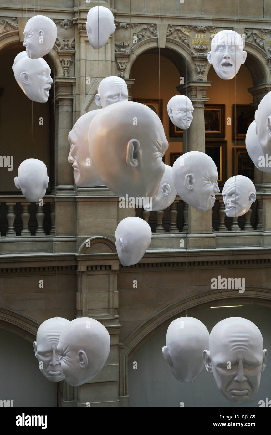 Expression - Heads by Sophie Cave, Kelvingrove Art Gallery and Museum, Glasgow, Scotland Stock Photo