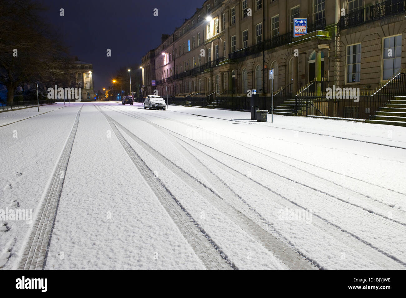 Hamilton Square covered in snow Birkenhead Wirral UK Stock Photo