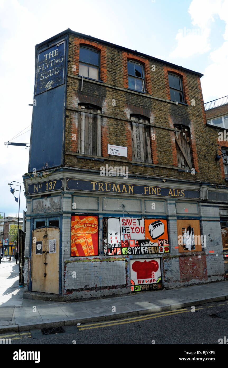 The Flying Scud, derelict public house 137 Hackney Road, corner Cremer