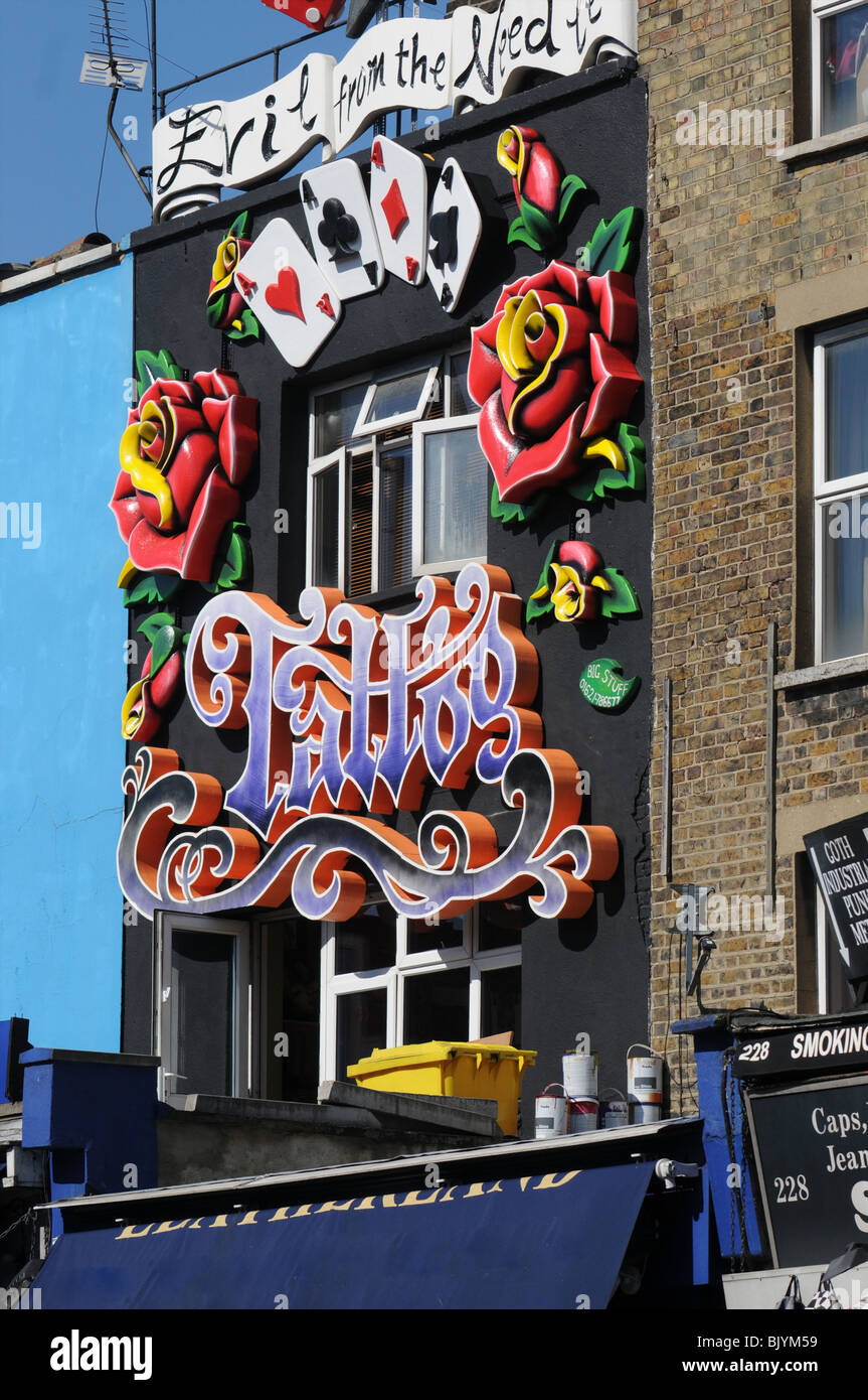 A fancy tattoo parlor in Camden Town London Stock Photo Alamy