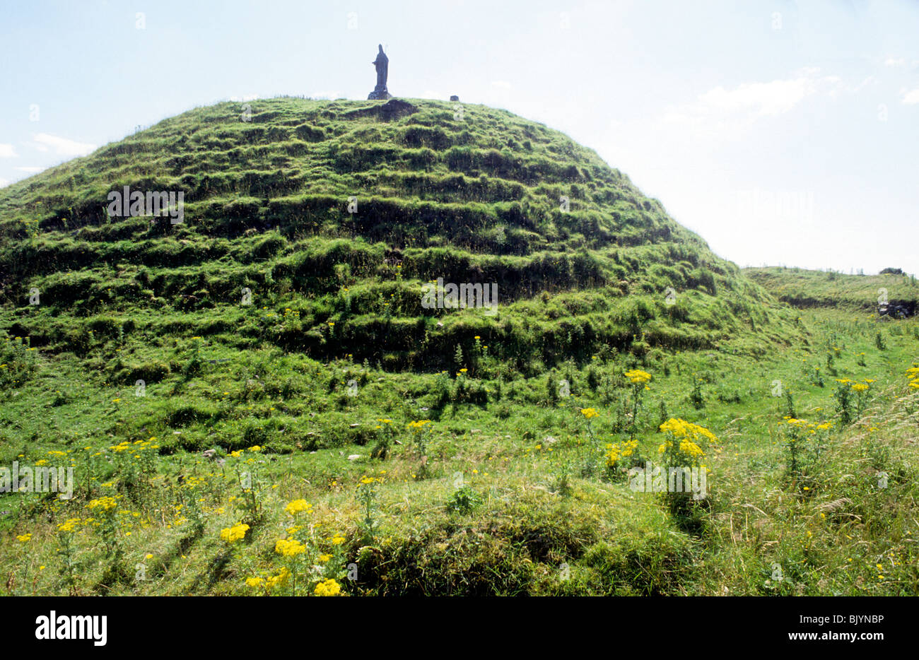 Granard, County Longford, Norman motte with statue of St. Patrick, Ireland Eire Irish Stock Photo