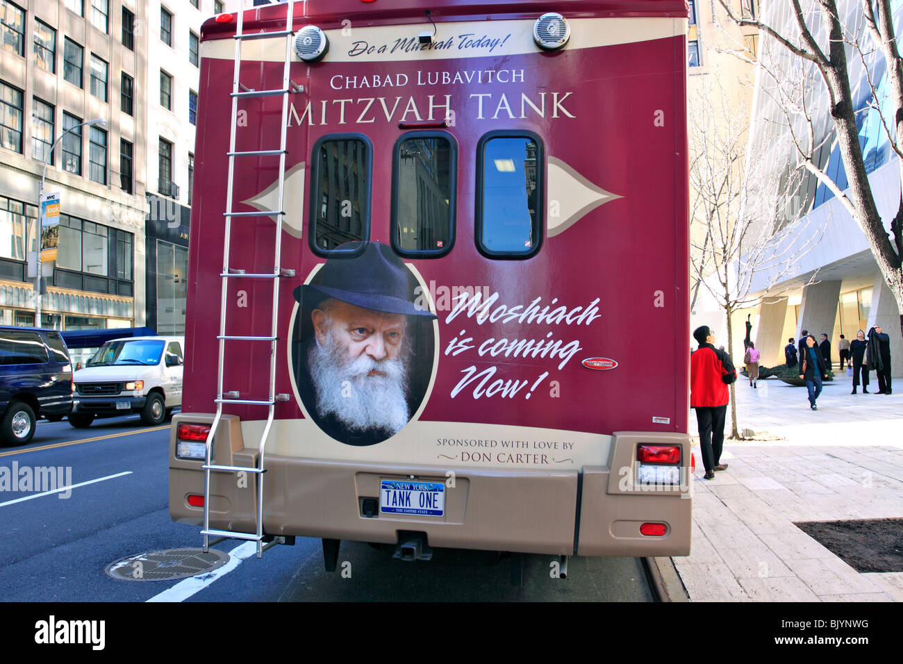 Mobile Synagogue, 57th St. New York City Stock Photo