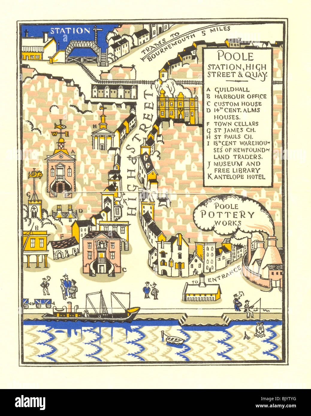 Interior pages of Pottery Making at Poole designed by Edward Bawden Stock Photo