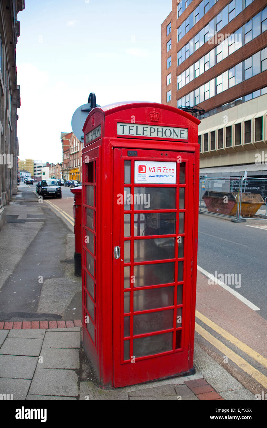 a telephone box on trippet lane sheffield south yorkshire england UK Stock Photo