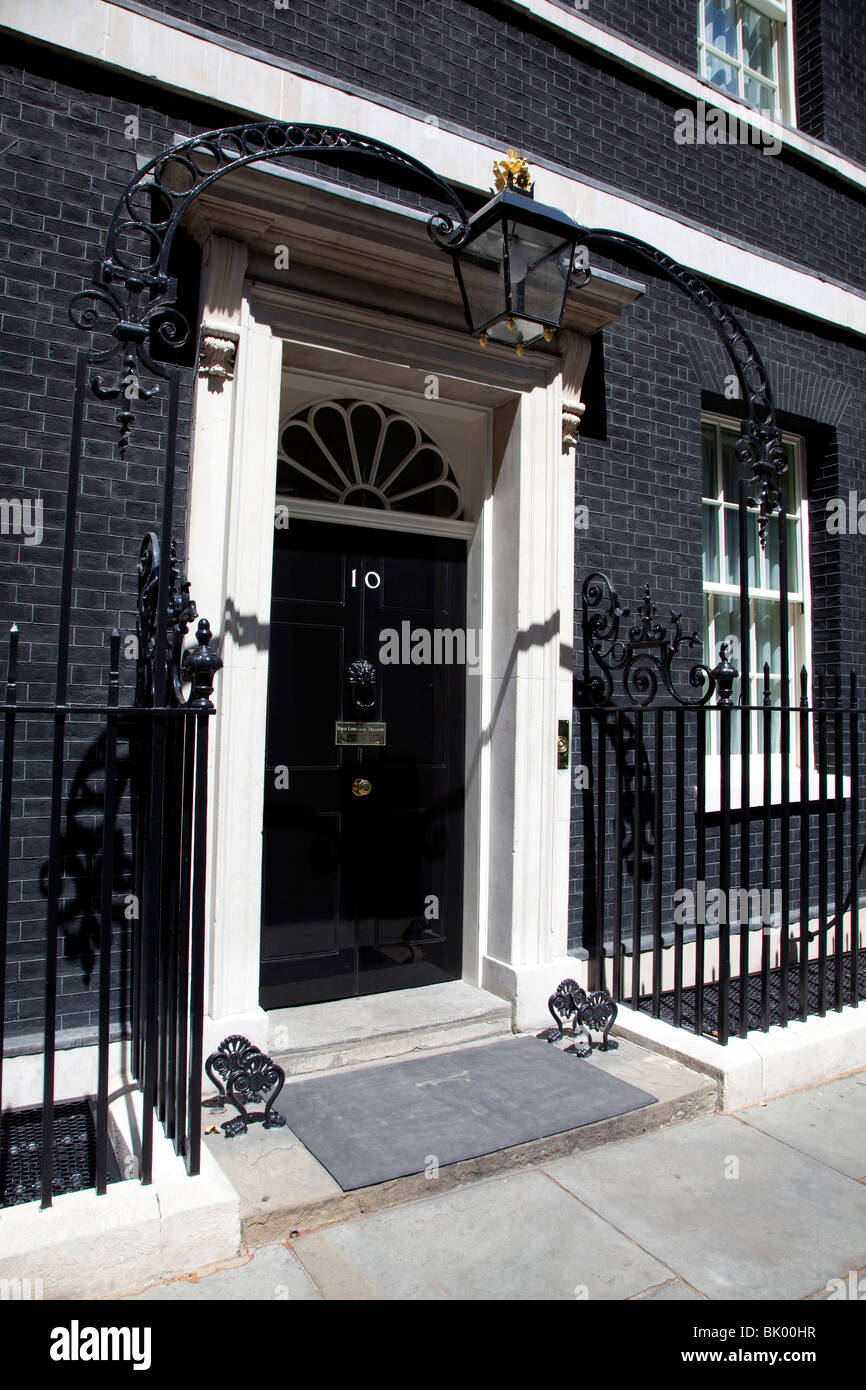 Front door to Number 10 Downing Street Stock Photo