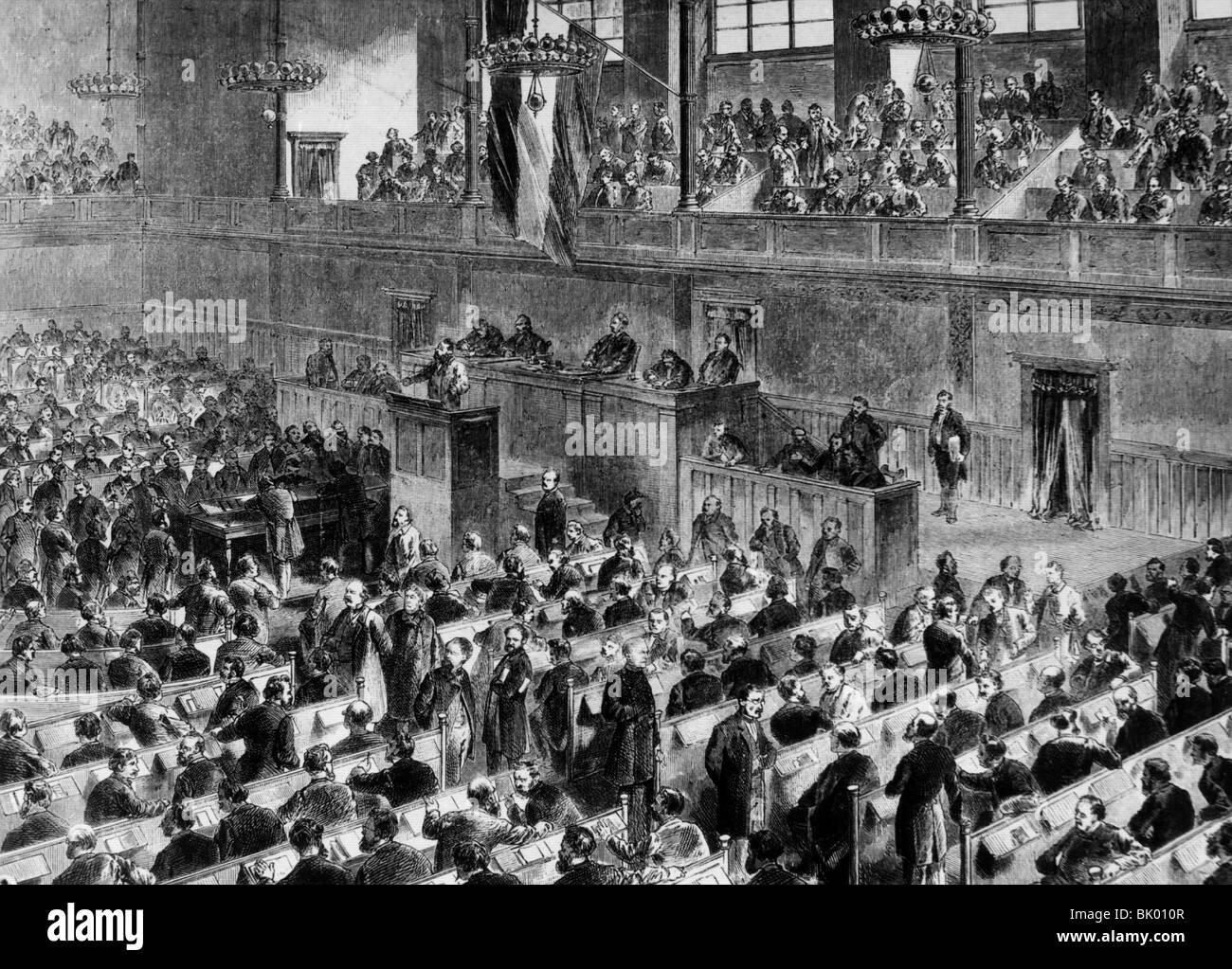 politics, first assembly of the German Reichstag, illustration, Berlin