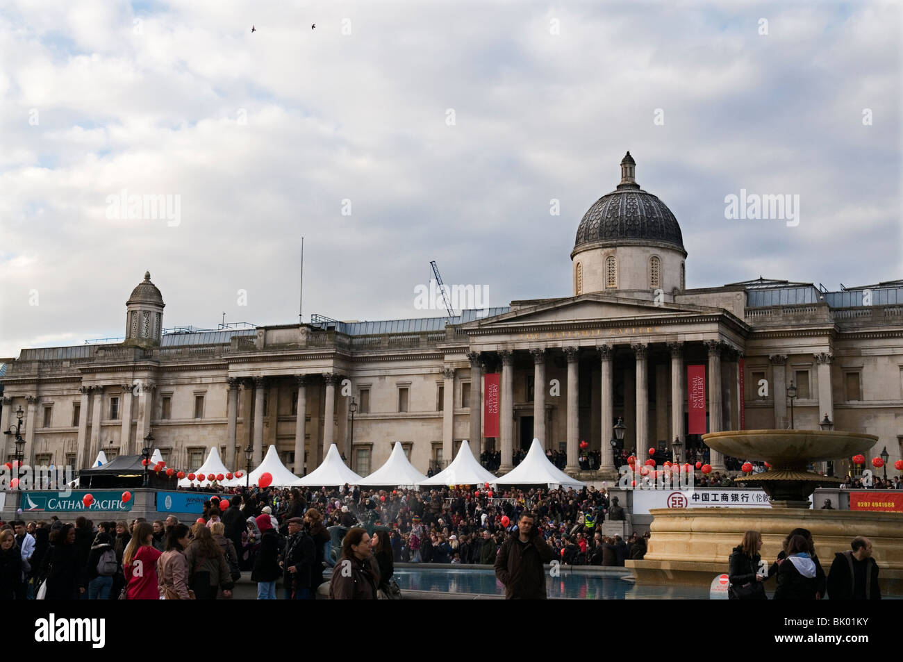 People at Chinese New Year Festival at Trafalgar Square in London England UK 2010 Stock Photo