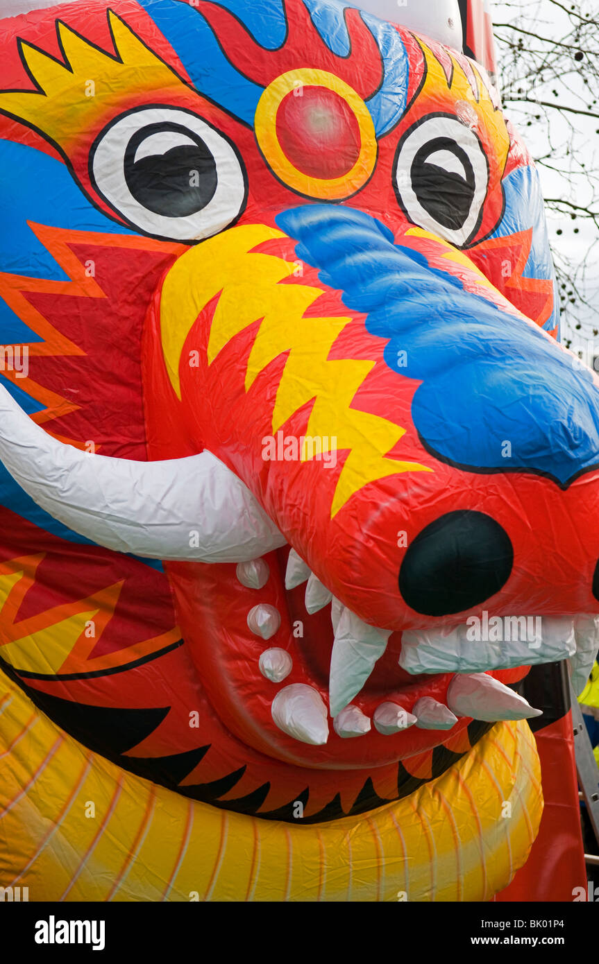 Dragon balloon for Chinese New Year Festival, London England UK 2010