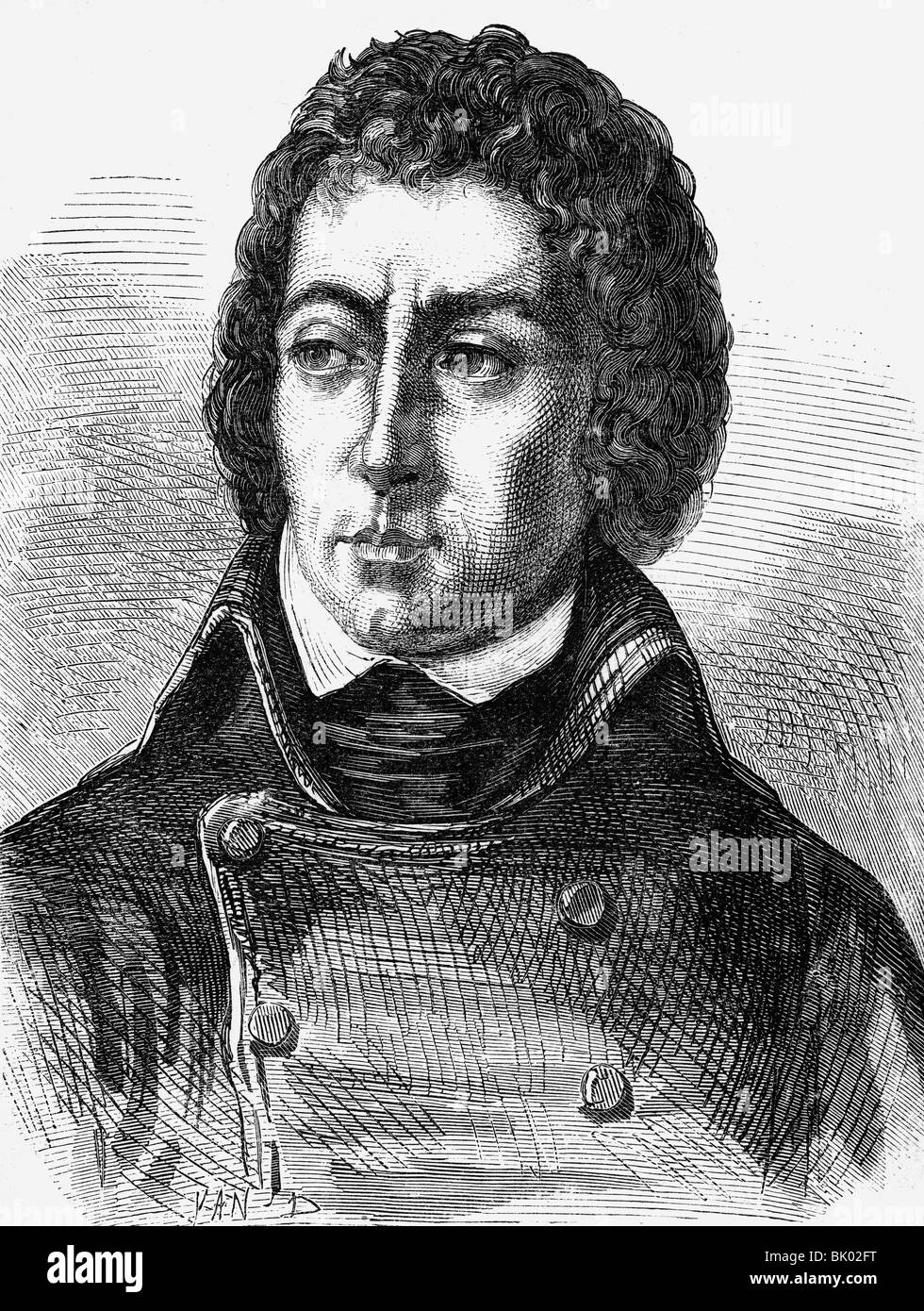 Berthier, Louis Alexandre, 20.11.1753 - 1.6.1815, French general, portrait, wood engraving, 19th century, , Stock Photo