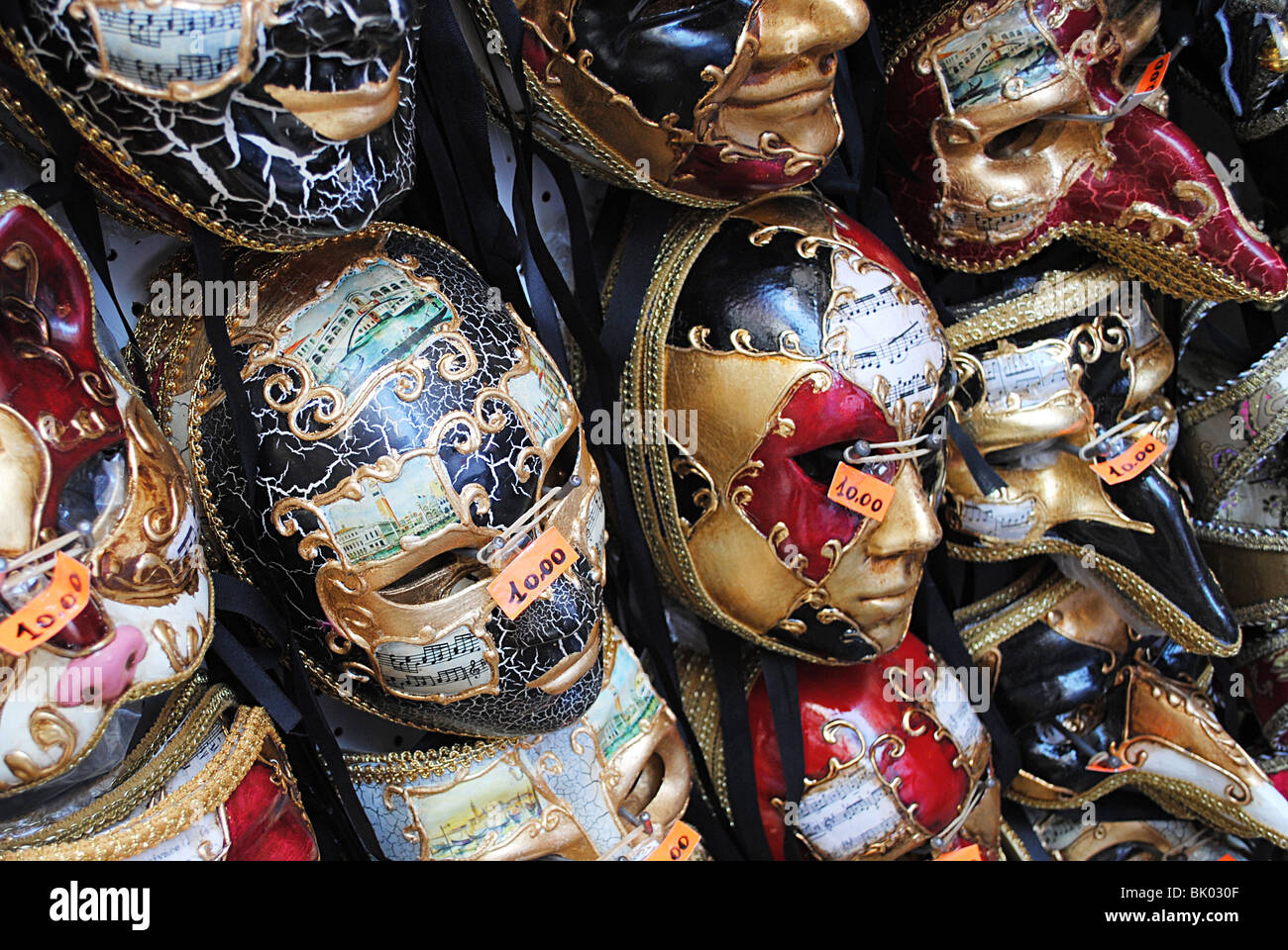 Italy venice souvenir sale carnival masks hires stock photography and