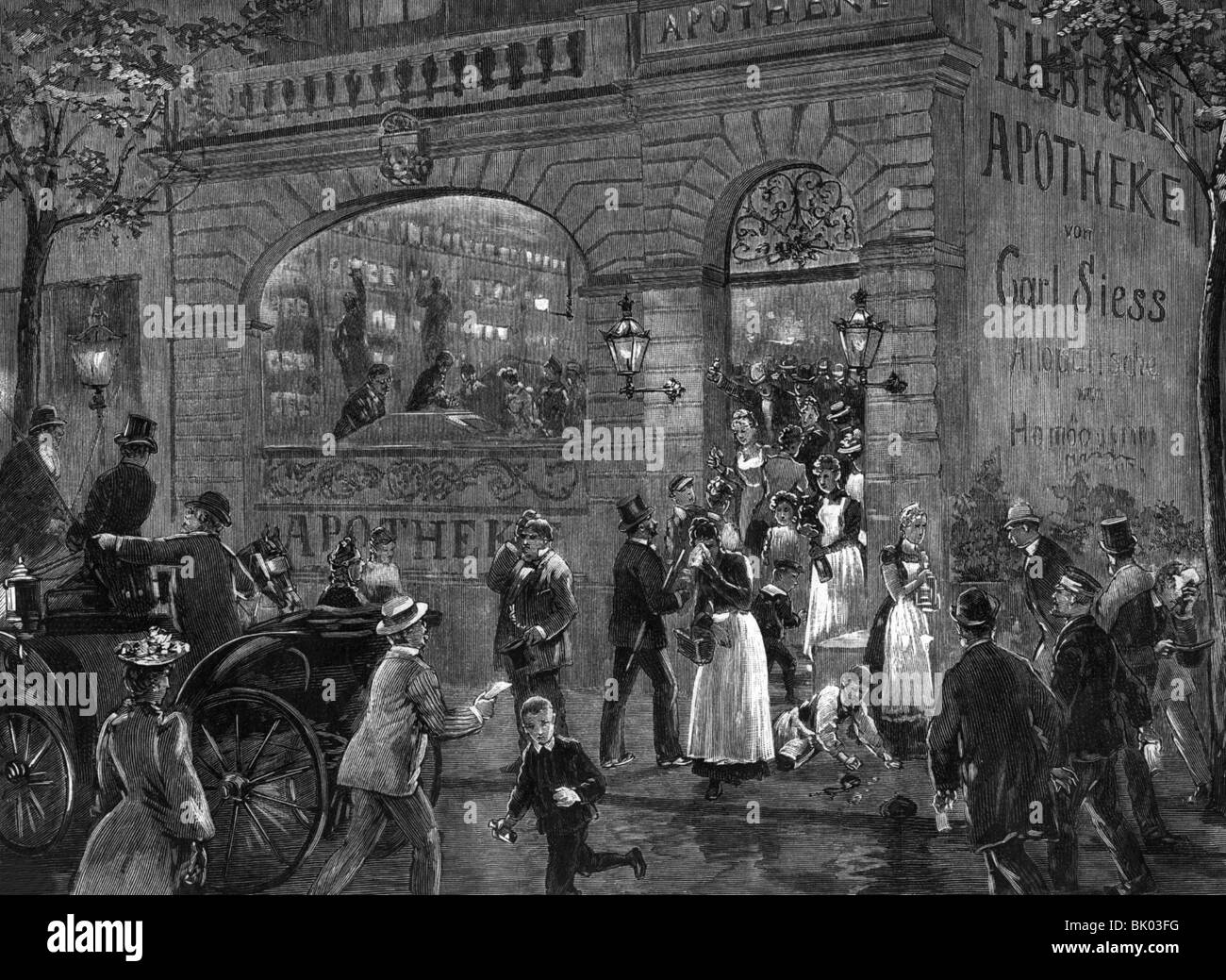 medicine, pandemic diseases, cholera, Hamburg, 1892, Stock Photo