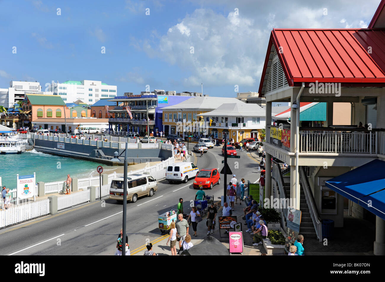 Shopping area downtown Grand Cayman Islands Caribbean Stock