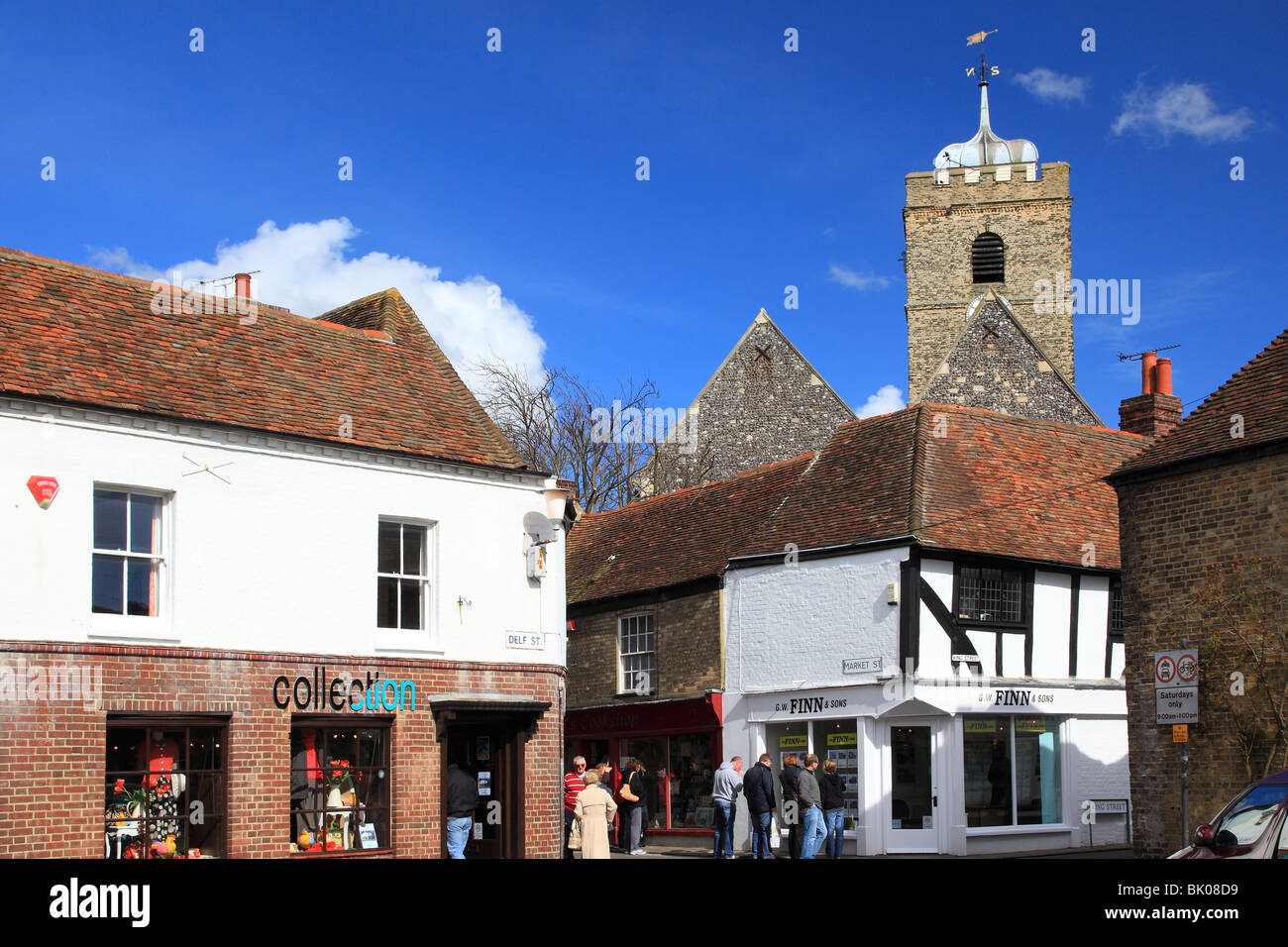 Market and King Street in Sandwich Town Kent United Kingdom Stock Photo