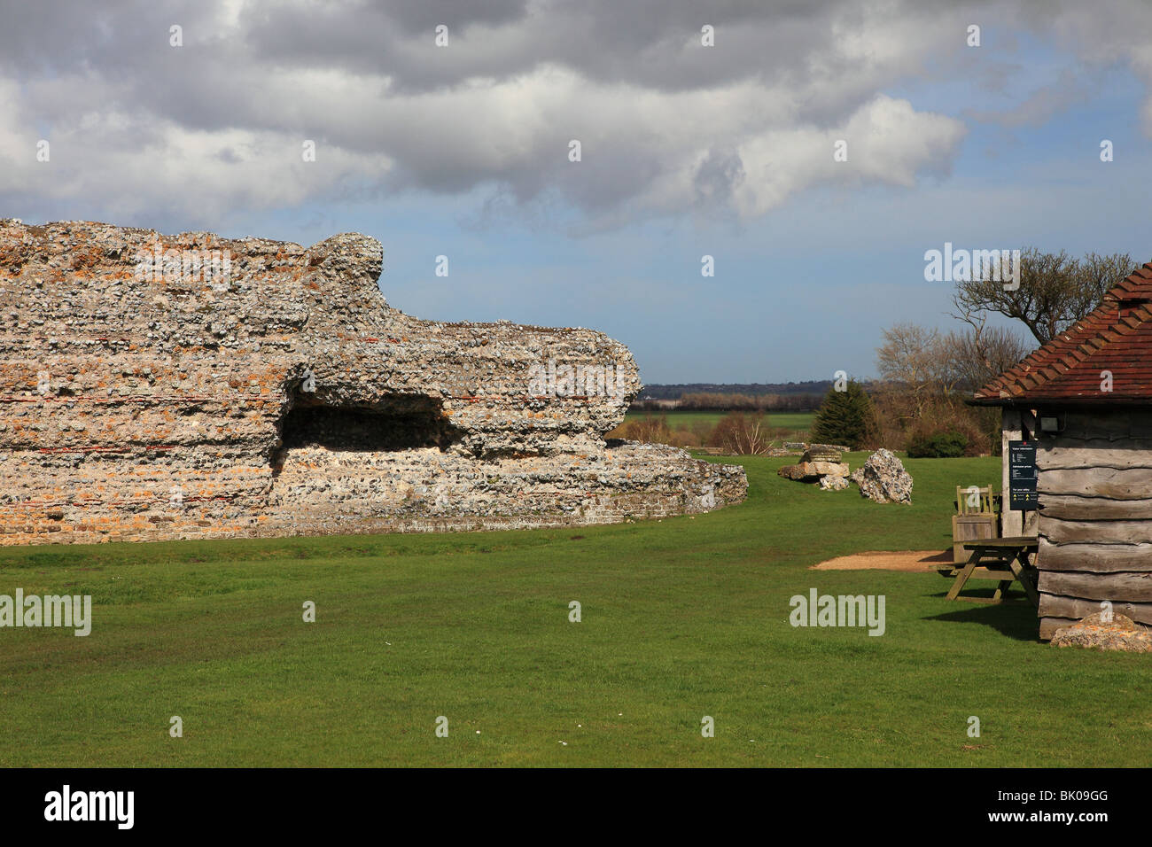 Richborough Roman Fort in Sandwich Town Kent United Kingdom Stock Photo