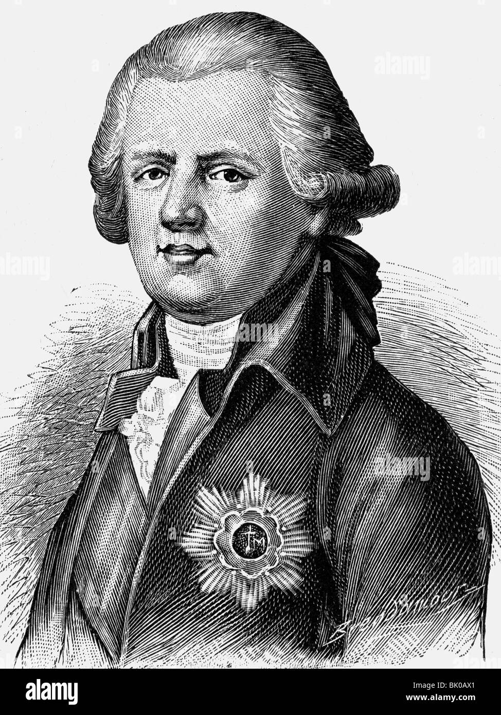Cobenzl, Johann Ludwig count of, 21.11.1753 - 22.2.1809, Austrian politician, Minister for Foreign Affairs 1800 - 1805,  portrait, wood engraving, 19th century, , Stock Photo