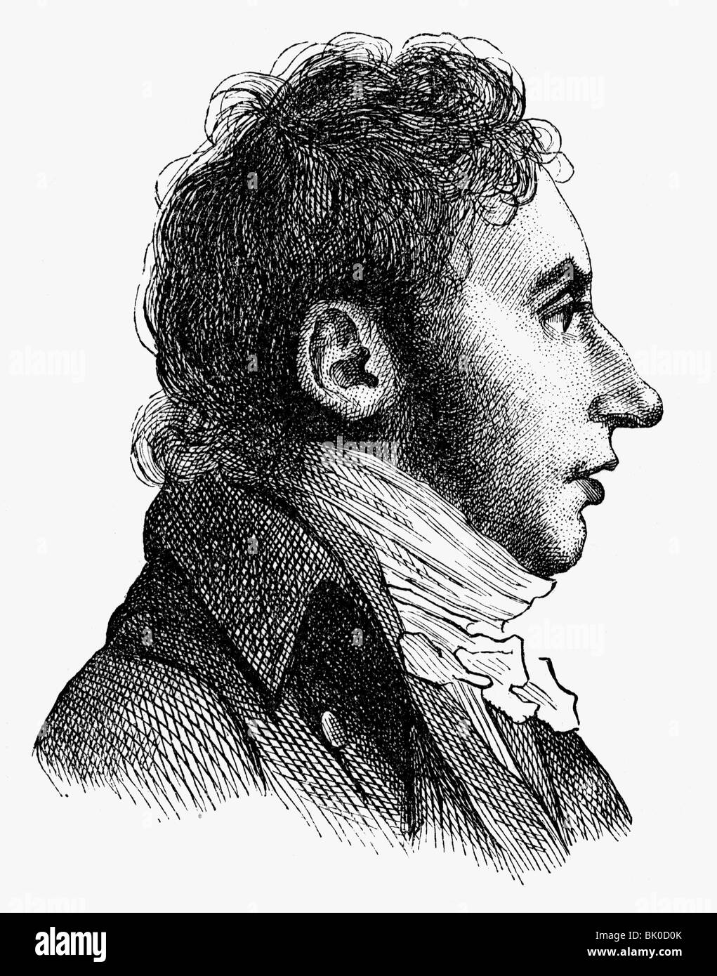 Tallien, Jean Lambert, 23.1.1767 - 16.11.1820, French journalist and politician, Member of the Committee of Public Safety 1794,  portrait, wood engraving, 19th century, , Stock Photo