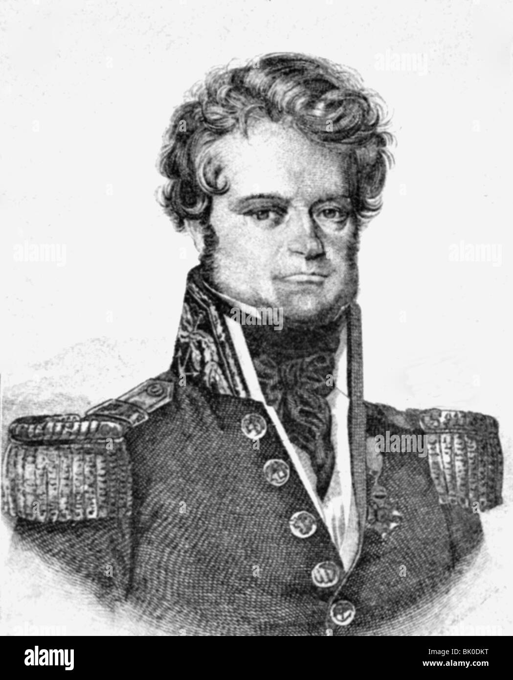 Dumont d' Urville, Jules, 23.5.1790 - 8.5.1842, French admiral and explorer, portrait, wood engraving, 19th century, , Stock Photo