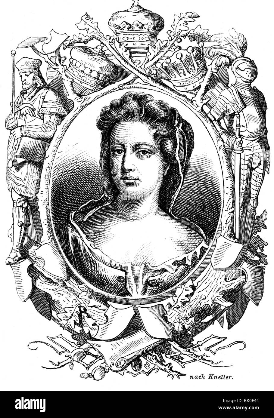 Scott, Anna, 1st Duchess of Buccleuch, 11.2.1651 - 6.2.1732, Scotish noblewoman, portrait, wood engraving, 19th century, , Stock Photo