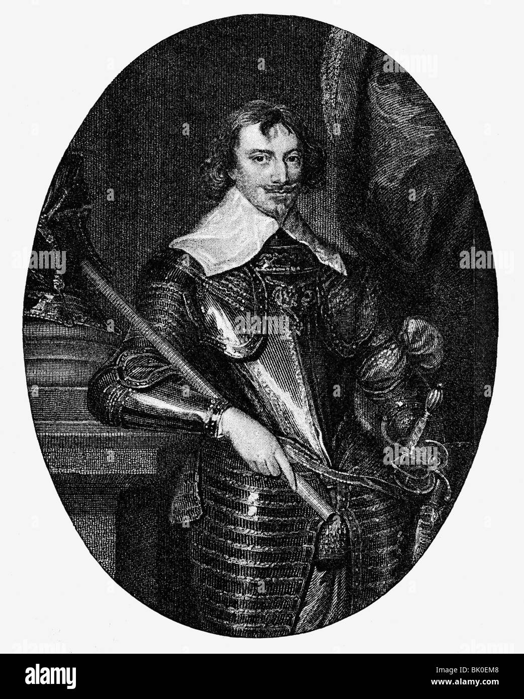 Rich, Robert, 2nd Earl of von Warwick, 5.6.1587 - 19.4.1658, English admiral and politician, half length, copper engraving, 17th century, , Artist's Copyright has not to be cleared Stock Photo